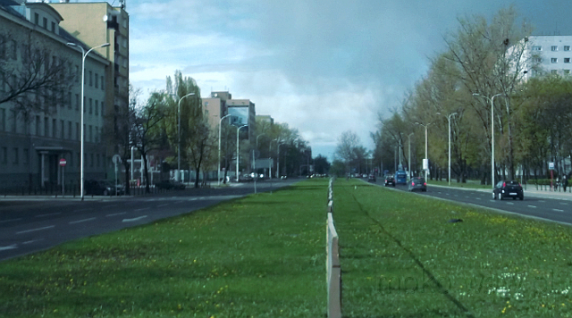 Czerniakowska, dawna trasa tramwaju, widok z 2017