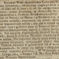 Sielce w arendę, 1804