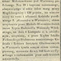 Darowizna na wieczne czasy, 1829