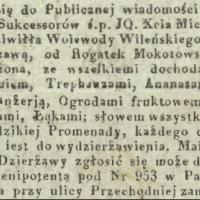 Krulikarnia do wydzierżawienia Krulikarnia do wydzierżawienia, 1831