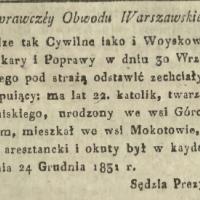 Poszukiwany zbieg. 1832
