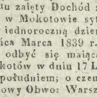 Dochód z oberży zajęty, 1838