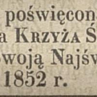 Krzyż epidemiczny, 1852