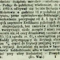 Licytacja na wydzierżawienie, 1865