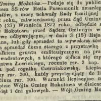Licytacja domu. Sielce. 1873