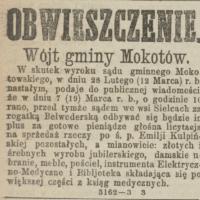 Licytacja za gotowe pieniądze, 1874