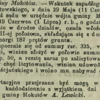 Aukcja osady włościańskiej. 1874