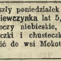 Zaginęła, 1882