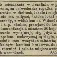 Letnie mieszkania w Józefinie, 1889