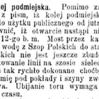 Kolej podmiejska, 1891