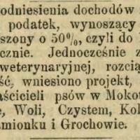 Rośnie podatek od psów. Objęte przedmieścia. 1893