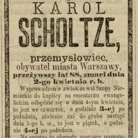 Zmarł Karol Scholtze, 1895