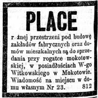 Place Witkowskiego, 1896