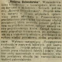 Resursa Belwederska, 1899