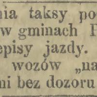 Taksa i przepisy dla bryczek, 1899