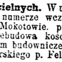 Z robót kościelnych, 1899