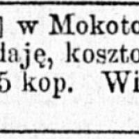 Z potrzeby sprzedaję, 1900
