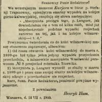 Pan Huss wyjaśnia, 1900