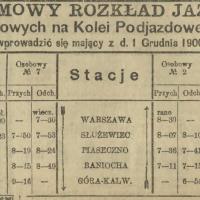 Rozkład zimowy, 1900