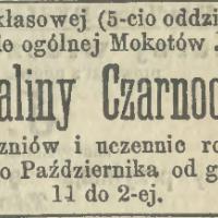 Zapisy do szkoły, 1901