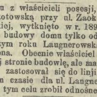 Linja regulacyjna, 1901