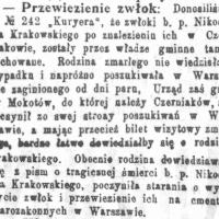 Przewiezienie zwłok, 1903