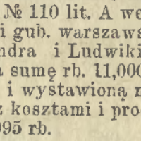 Osada 110A zlicytowana Osada 110A zlicytowana, 1905