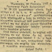 Nic wogóle nie słyszałem, 1907