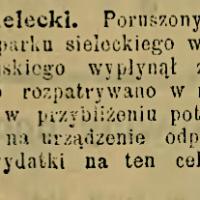 Park Sielecki i wydatki, 1908