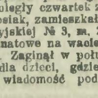Zaginął chłopiec, 1908