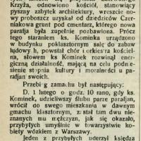 Zamach na proboszcza. Kosciół czerniakowski. 1910.