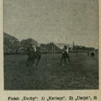 Wyścigi - finish. Zdjęcie. 1910.