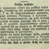 Próba wzlotu, 1910