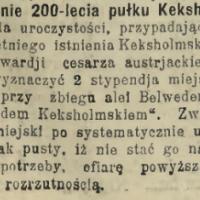 200-lecie pułku, 1910