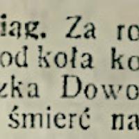 Zabita przez pociąg, 1913