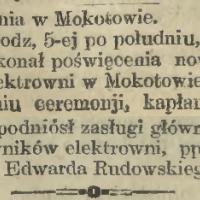 Poświęcenie elektrowni, 1913