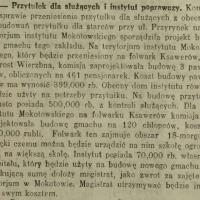 Przytułek dla służących, 1913
