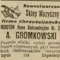 Sklep muzyczny, 1913