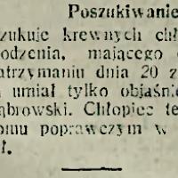 Poszukiwanie krewnych, 1913