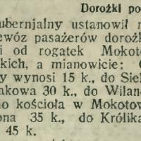 Nowa taksa, 1913