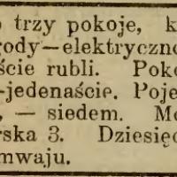 Tanio trzy pokoje, 1913