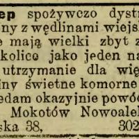 Sklep z wędlinami wiejskiemi, 1913