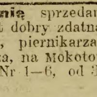 Piekarnię tanio, 1913
