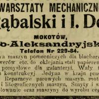 Warsztaty mechaniczne, 1913
