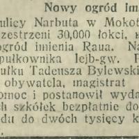 Nowy ogród Raua, 1913