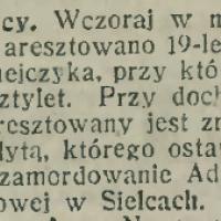 Skrwawiony sztylet, 1913