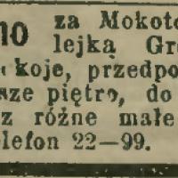 3 pokoje w pałacu, 1913