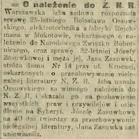 O należenie do ZNR O należenie do ZNR, 1914