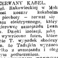 Zerwany kabel, 1914