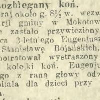 Rozbiegany koń, 1914